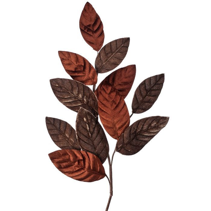 26" Velvet Magnolia Leaf Spray - Brown Brown – Bag of 1 — view 1