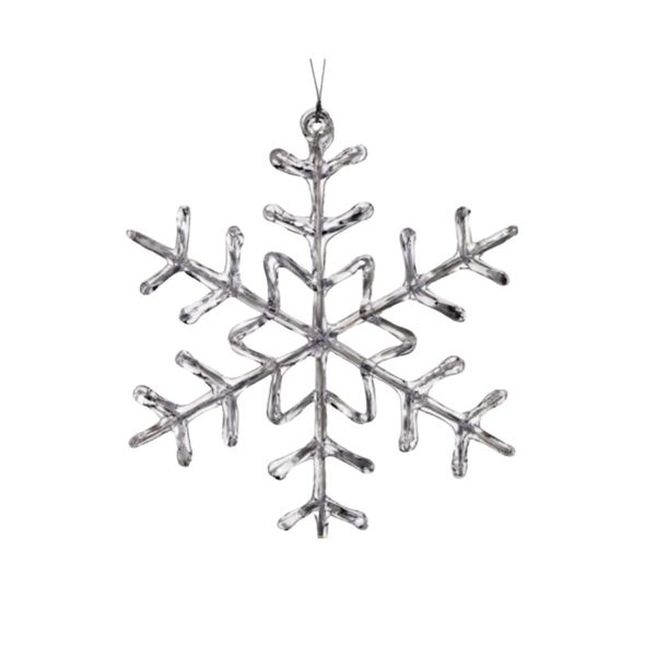 9" CLEAR SNOWFLAKE ORNAMENT