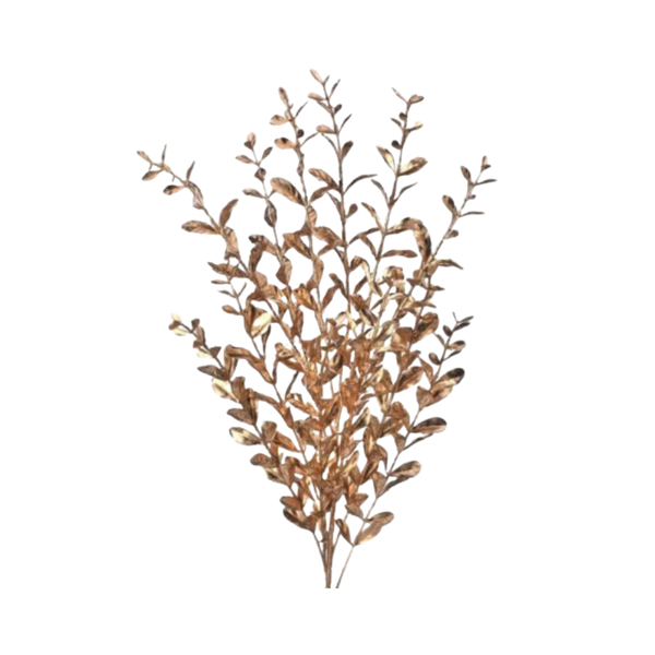 23" PAINTED GLITTER BOXWOOD X12 SPRAY  - GOLD