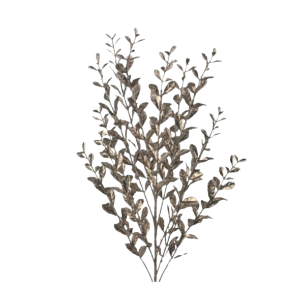 23" PAINTED GLITTER BOXWOOD X12 SPRAY  - TAUPE