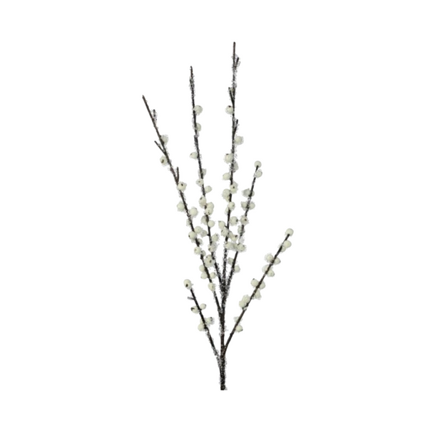 33" ICED ENGLISH COUNTRY WP BERRY SPRAY  - WHITE