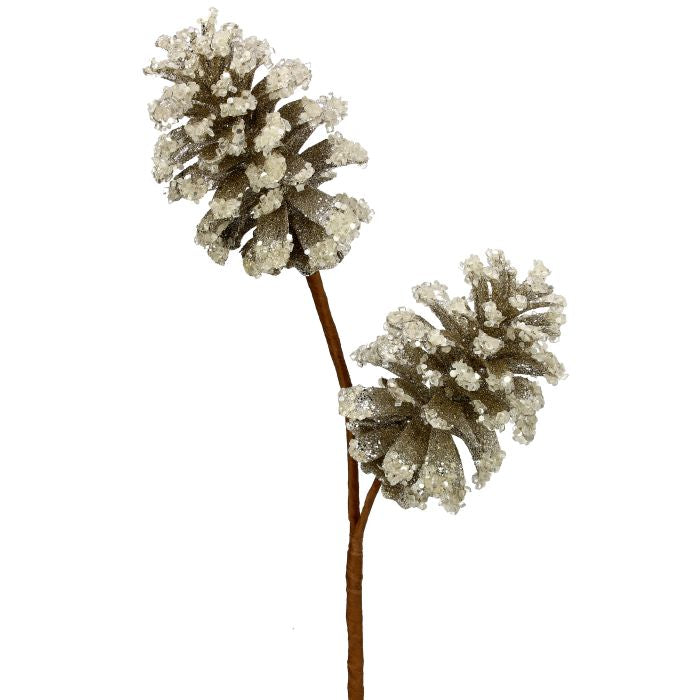 24" Crystal Tip Glitter Pinecone Spray- Set of 2 — view 1
