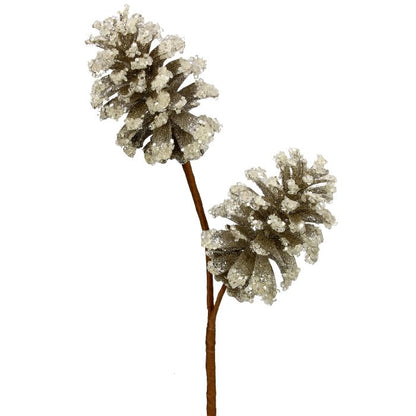 24" Crystal Tip Glitter Pinecone Spray- Set of 2 — view 1