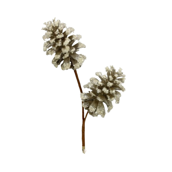 24" Crystal Tip Glitter Pinecone Spray- Set of 2