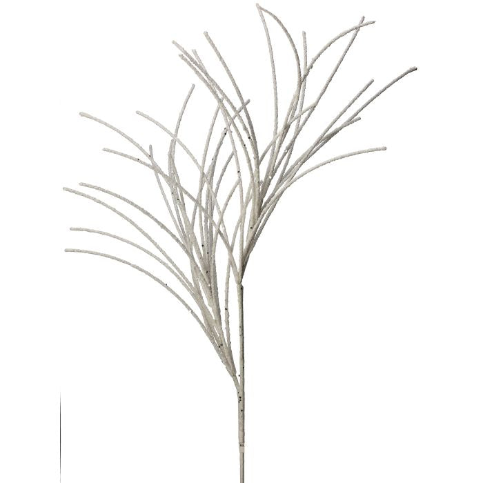 24" Micro Beaded/Sequin Grass Spray - White White — view 1