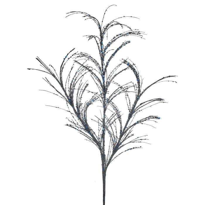 34"Glitter/Sequin Pampas Grass Spray - Set of 3 - Midnight Blue Midnight Blue — view 1