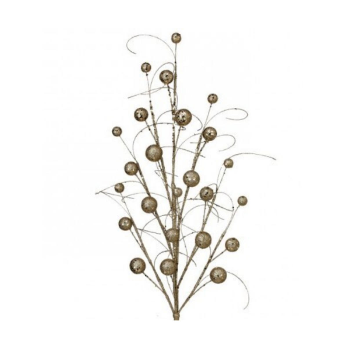 34"Glitter/Sequins Wispy Ball Spray - Champagne DR-68966 — view 1