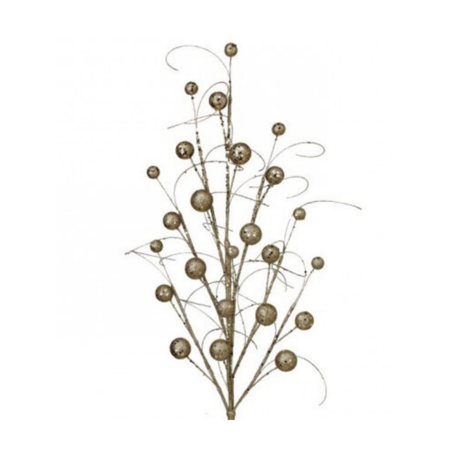 34"Glitter/Sequins Wispy Ball Spray - Champagne DR-68966