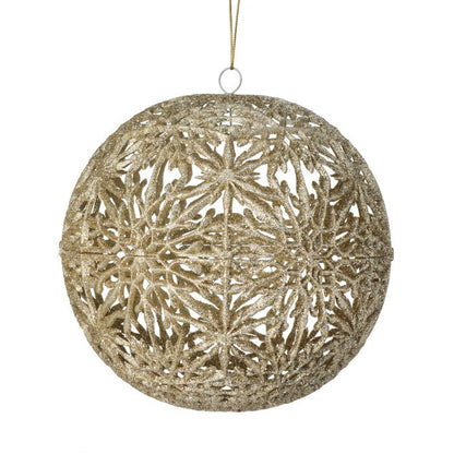 4" Snowflake Hollow Ball Ornament - White DR-69533 — view 1