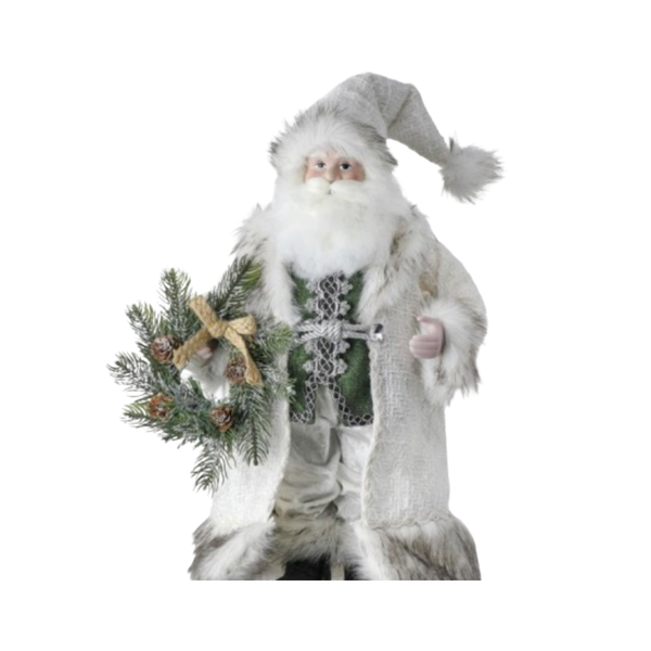 18'' NORTHWOODS STANDING SANTA WITH WREATH