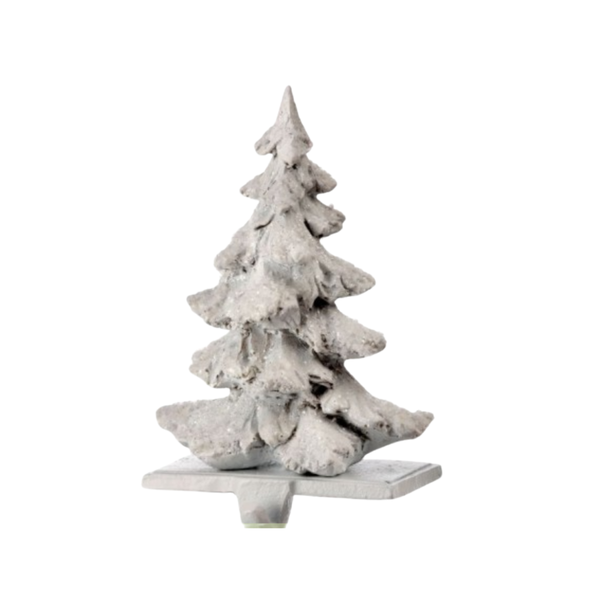 7.5" resin Winter Retreat Tree Stocking Holder- White