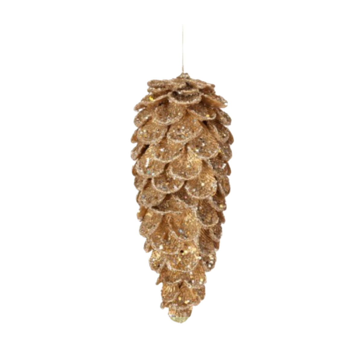 11.5" Iced Jewel Pinecone Ornament - Gold DR-72642 — view 1