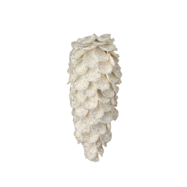 11.5" ICED PTL W/GLTR/JEWEL PINECONE ORNAMENT