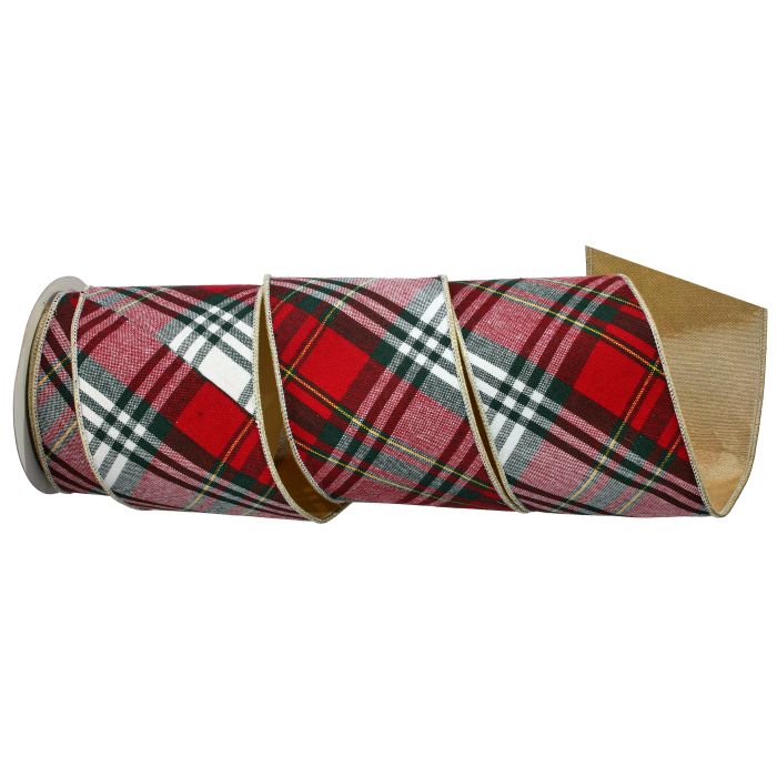 4" Ribbon - Cotton Plaid - 5 Yards — view 1