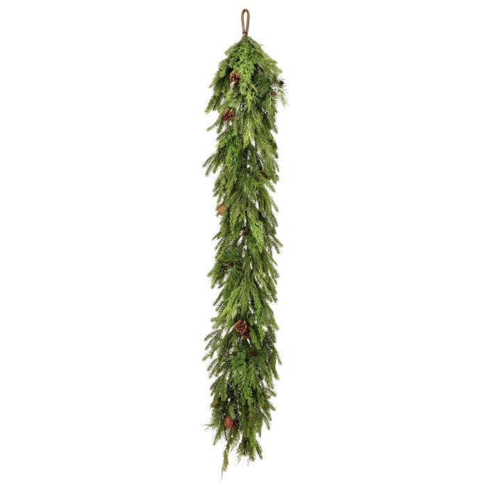 72" x 12" Natural Touch Mix Evergreen Garland