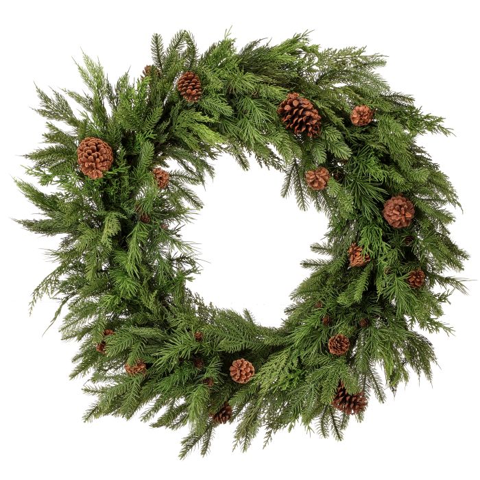 36" Natural Touch Mix Evergreen Wreath 36" — view 1