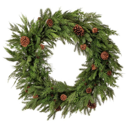 36" Natural Touch Mix Evergreen Wreath 36" — view 1