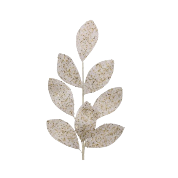 27" Glitter Sequin Poinsettia Spray - White and Gold