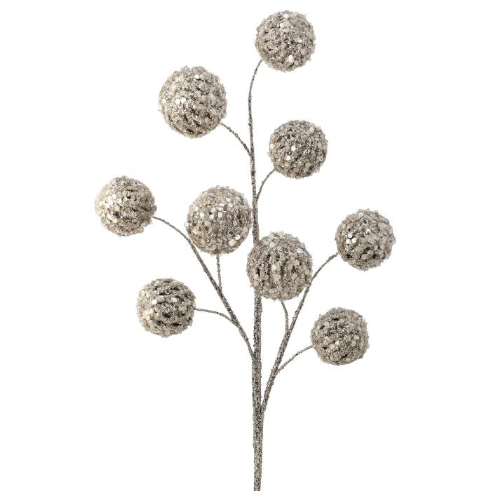 30" Glitter with Jewel Ball Spray - Silver — view 1