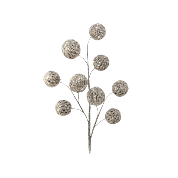 30" Glitter with Jewel Ball Spray - Silver