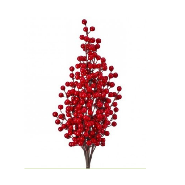 27" Waterproof Multi Spray Berry Branch - Red