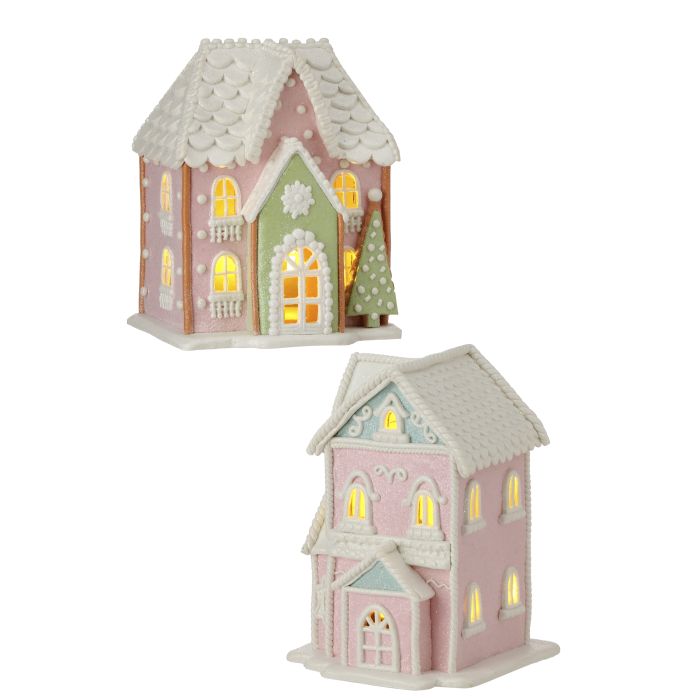 Cookie Dough Sweet House - 7.5" - LED Battery Timer - Set of 2 — view 1