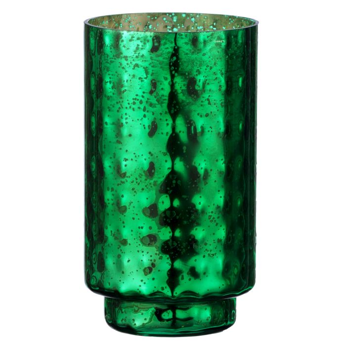Mercury Glass Hurricane Vase - 9" - Green Green — view 1