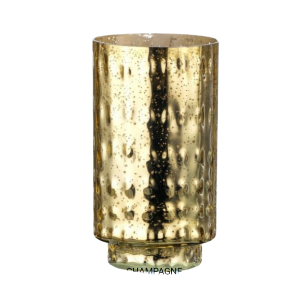 9" MERCURY GLASS HURRICANE VASE  - CHAMPAGNE