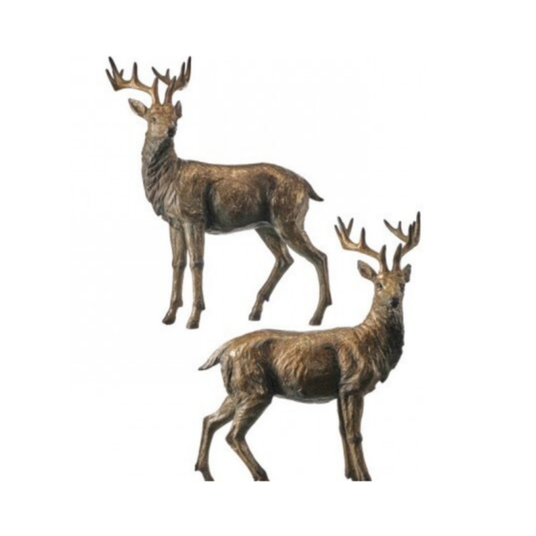 17" Resin Forest Deer Set of 2