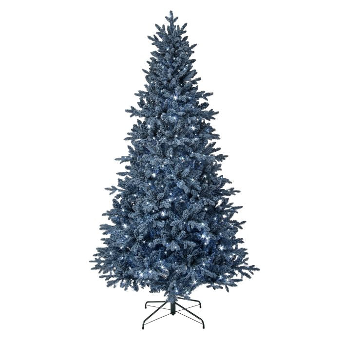 7.5' Christmas Tree - Blue Bavarian Spruce - Prelit Cool White LED 7.5' X 50" — view 1