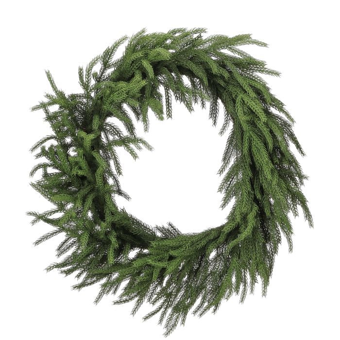 36" Unlit Natural Touch Forest Norfolk Pine Wreath 36"- Unlit — view 1