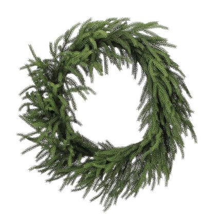 310" Unlit Natural Touch Forest Norfolk Pine Wreath 36"- Unlit — view 1