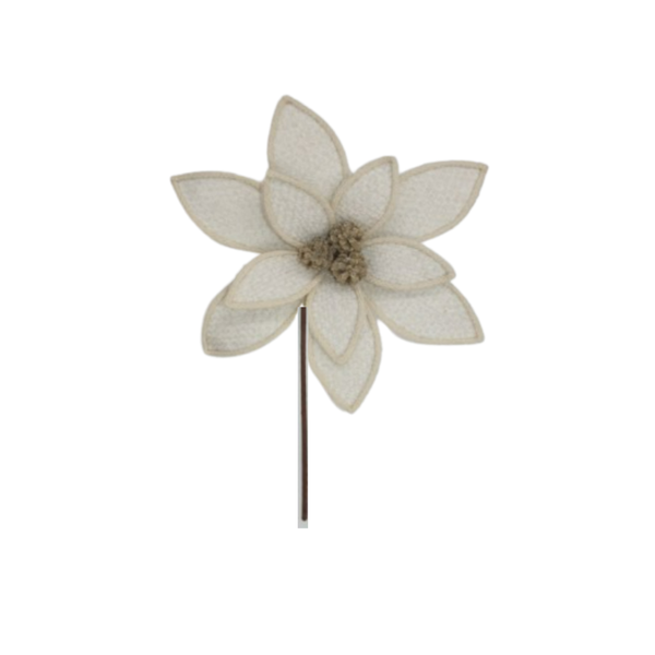 22" Forest Edge Poinsettia Stem - Ivory