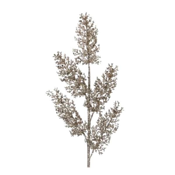 31" Sequin Coral Leaf Spray