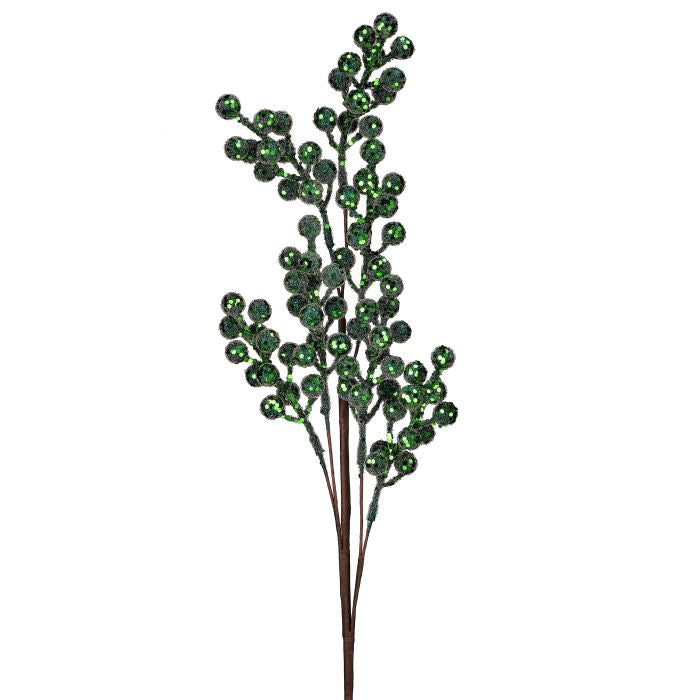 34" Glitter Berry Spray - Green Green — view 1