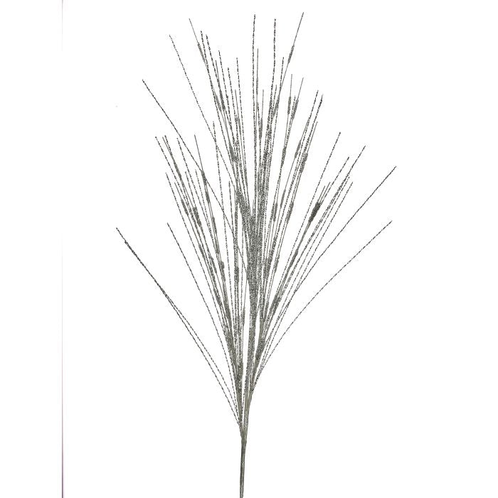 34" Twisted Metallic Grass Spray - Silver Silver — view 1