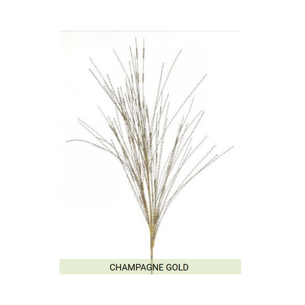 38" TWISTED METALLIC GRASS SPRAY - CHAMPAGNE