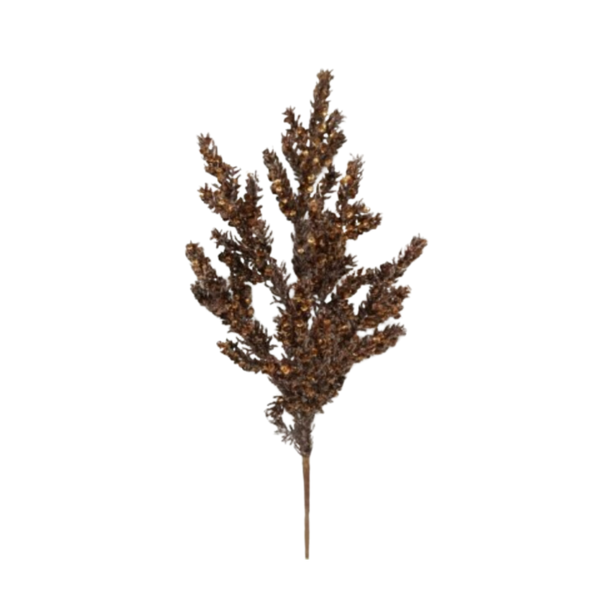 26" SEQUIN MINI SPRUCE SPRAY - BROWN