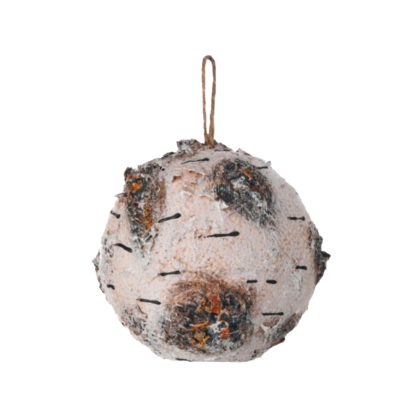 7" FOAM BIRCH BALL ORNAMENT