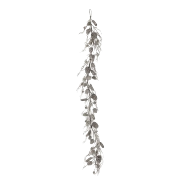 24" SNOWY GLITTER CONE SPRAY W/BRANCH - WHSN