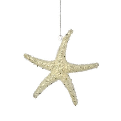 10" Pearl Glass Starfish Ornament - Prismatic/Ivory — view 1