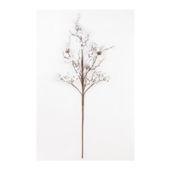 28" Snowy Cone Berry Spray - White