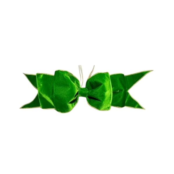 6"X16"X24" VELVET PREMADE BOW  - GREEN