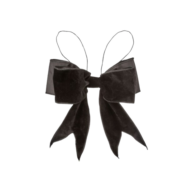 4"X12"SIMPLE VELVET PREMADE BOWTIE  - BLACK