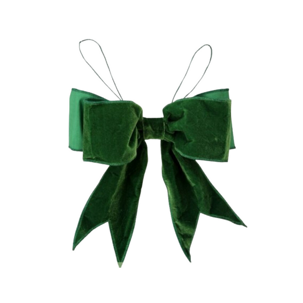 4"X12"SIMPLE VELVET PREMADE BOWTIE  - GREEN