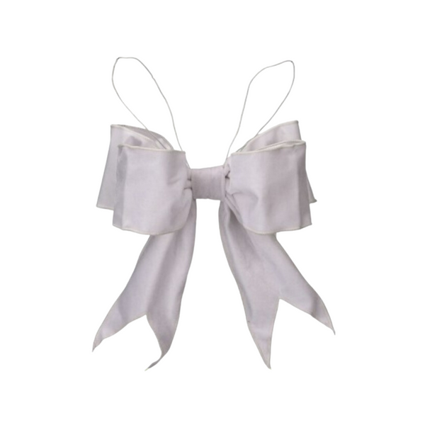4"X12"SIMPLE VELVET PREMADE BOWTIE  - WHITE