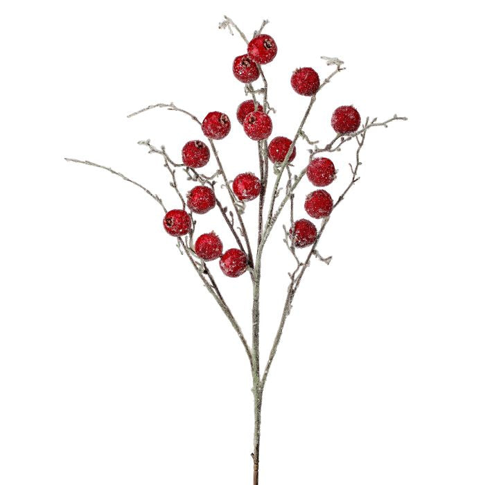 43" Iced/Glitter Jumbo Berry Spray - Red — view 1