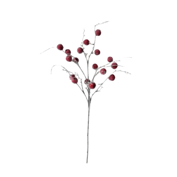 43" Iced/Glitter Jumbo Berry Spray - Red