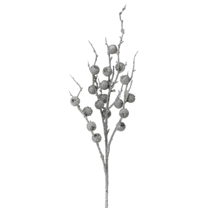 36" Iced Jumbo Berry Spray - Silver Silver — view 1