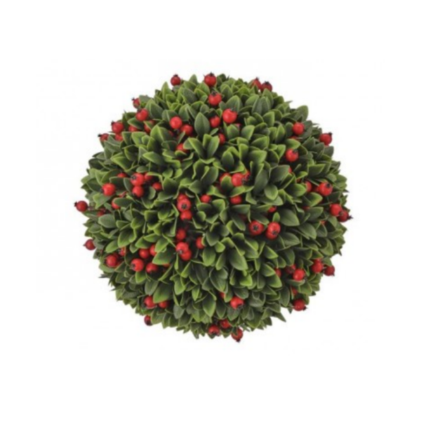 9" UV BOXWOOD/BERRY KISSING BALL